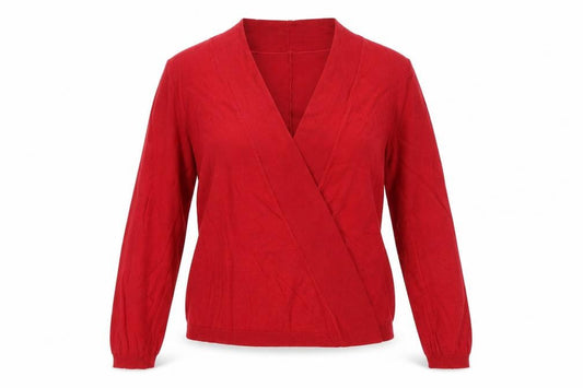 Jigsaw Women Red Size S Silk Cotton Wrap Cardigan Long Sleeve Knit