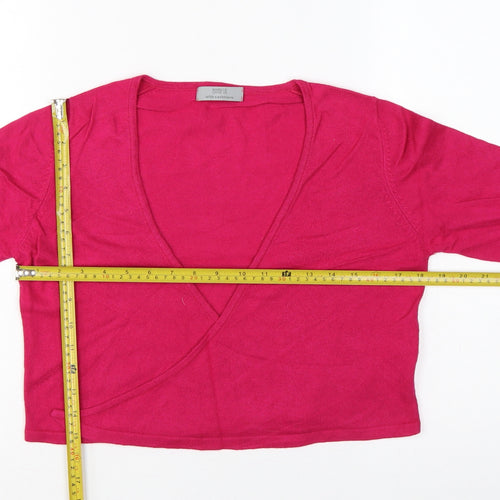 Marks & Spencer Women Pink UK 8 Cashmere Angora Open Shrug Cardigan