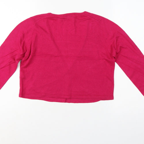 Marks & Spencer Women Pink UK 8 Cashmere Angora Open Shrug Cardigan
