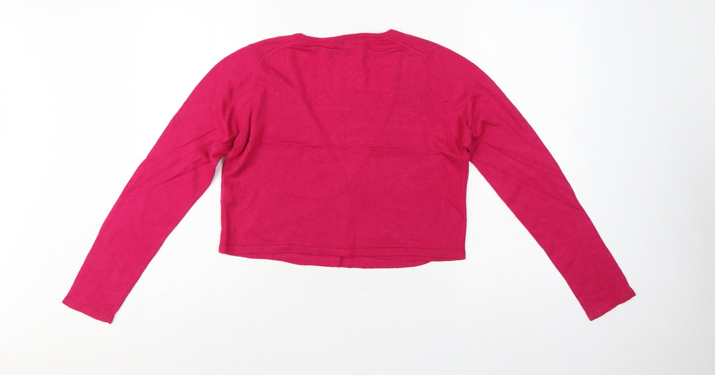 Marks & Spencer Women Pink UK 8 Cashmere Angora Open Shrug Cardigan