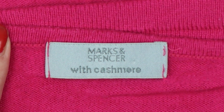 Marks & Spencer Women Pink UK 8 Cashmere Angora Open Shrug Cardigan
