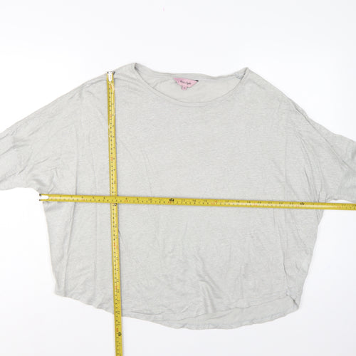 Phase Eight Women Grey Linen Relaxed 3/4 Sleeve Blouse UK 14
