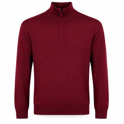 Raphael Valencino Men's Red M 1/4 Zip High Neck Jumper
