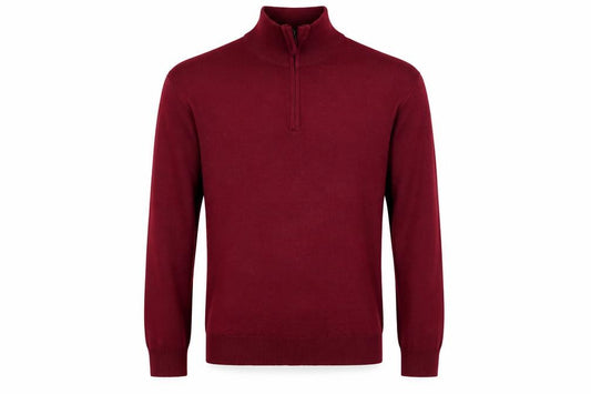 Raphael Valencino Men's Red M 1/4 Zip High Neck Jumper