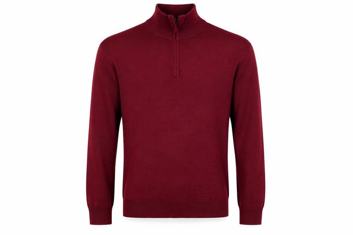 Raphael Valencino Men's Red M 1/4 Zip High Neck Jumper