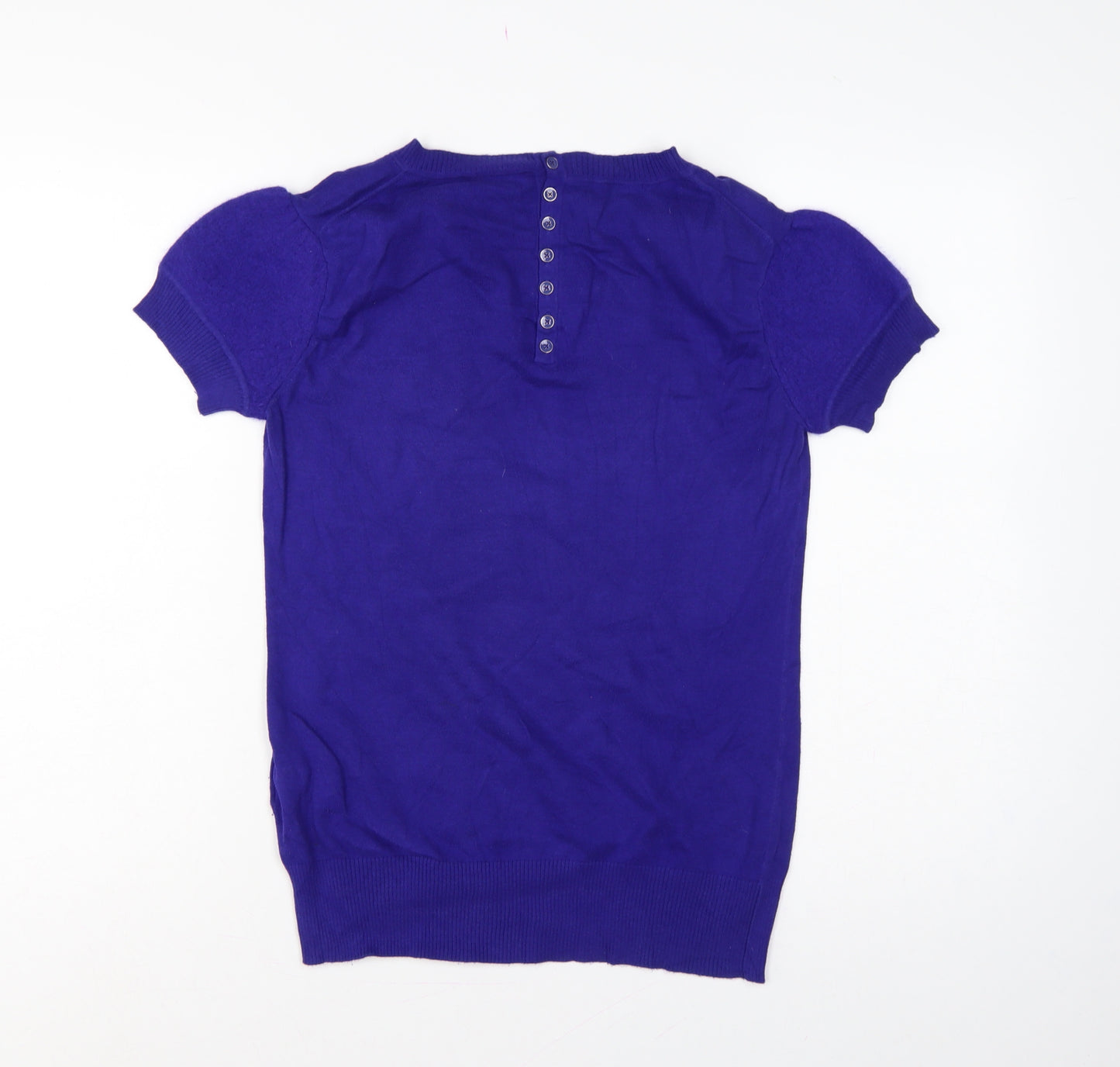 Ted Baker Women Purple UK 10 Short Sleeve Crew Neck Knit Jumper