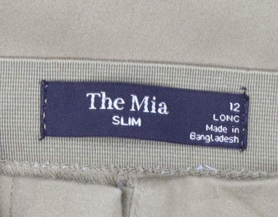 M&S The Mia Women Brown Size 12 Slim Long Straight Tailored Trousers