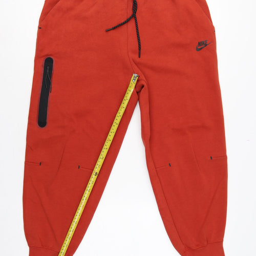 Nike Women’s Orange L Short Tech Fleece Jogger Sweatpants Zip Pocket