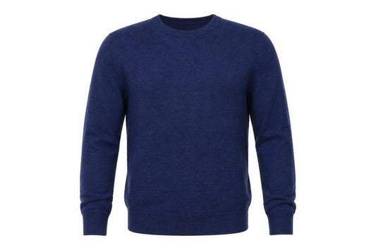 Paul Costelloe Men’s Blue Small Merino Wool Crew Neck Pullover Jumper