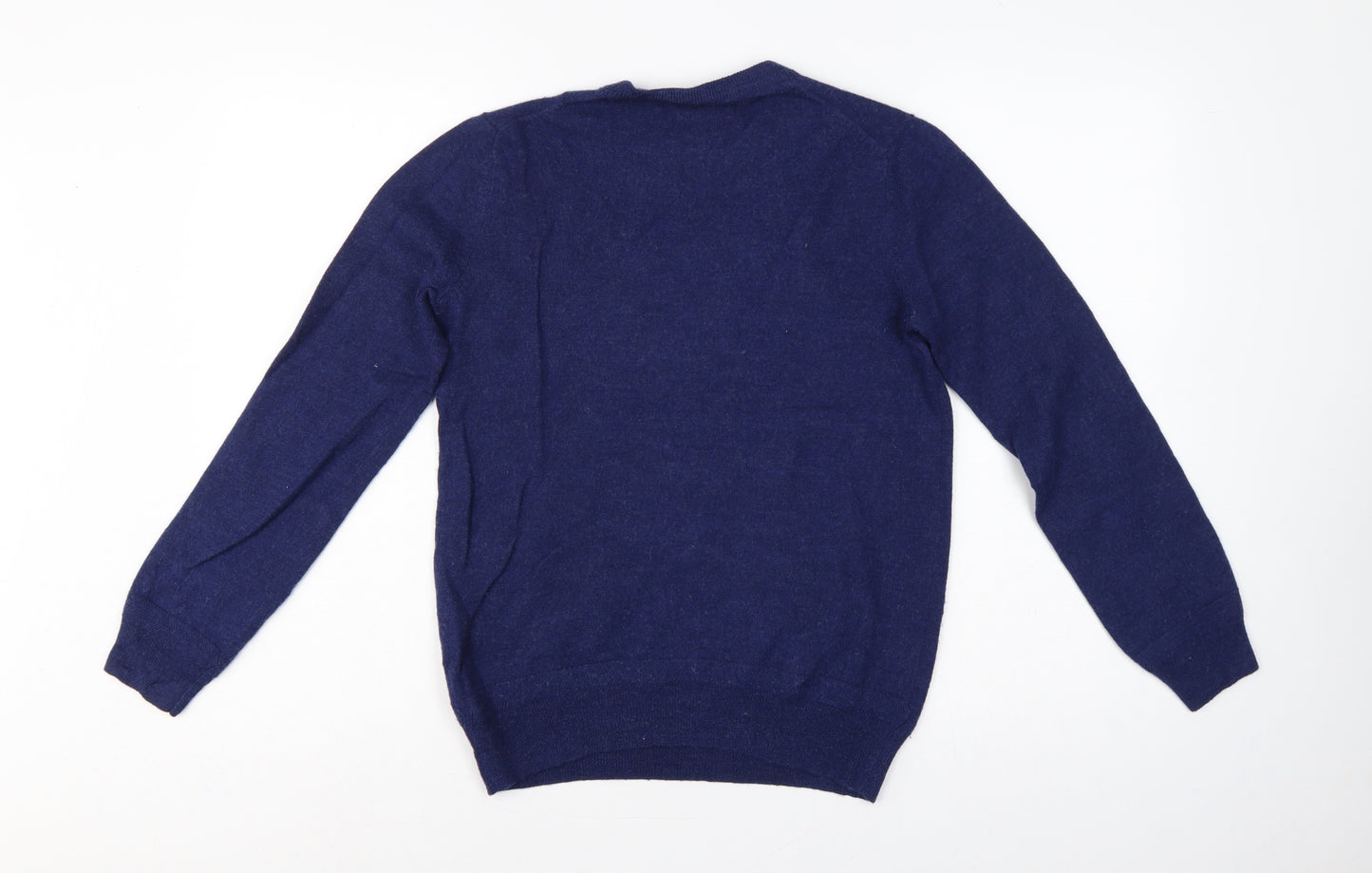 Paul Costelloe Men’s Blue Small Merino Wool Crew Neck Pullover Jumper