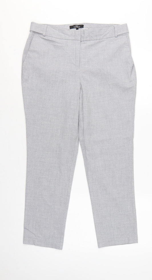 Next Women Grey UK 12R Tailored Straight Dress Trousers