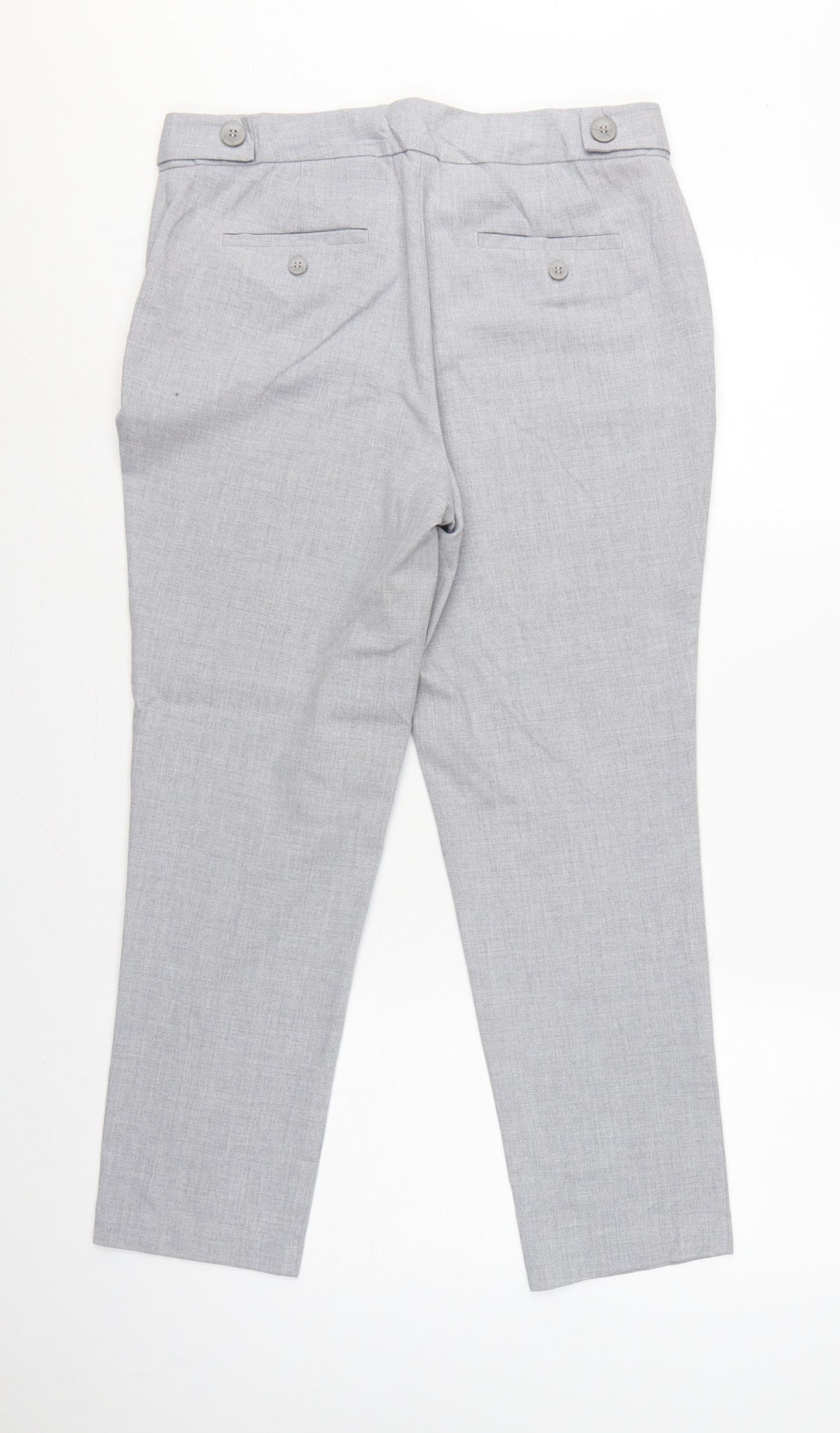 Next Women Grey UK 12R Tailored Straight Dress Trousers