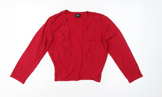 Hobbs Women Red UK 12 Silk Blend Wrap Style Open Knit Cardigan