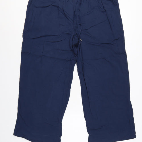 bpc selection Women Blue UK 20 Cropped Wide Leg Drawstring Trousers