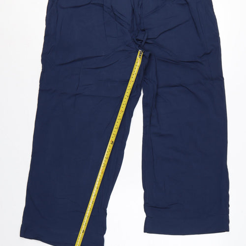 bpc selection Women Blue UK 20 Cropped Wide Leg Drawstring Trousers