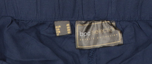 bpc selection Women Blue UK 20 Cropped Wide Leg Drawstring Trousers
