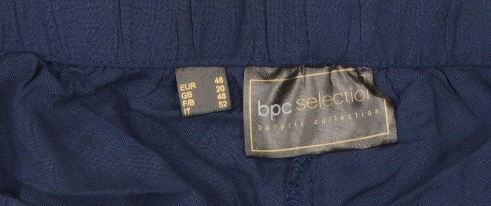 bpc selection Women Blue UK 20 Cropped Wide Leg Drawstring Trousers