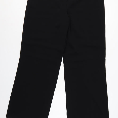 Artigiano Women Black UK 16 Wide-Leg Dress Trousers Lined