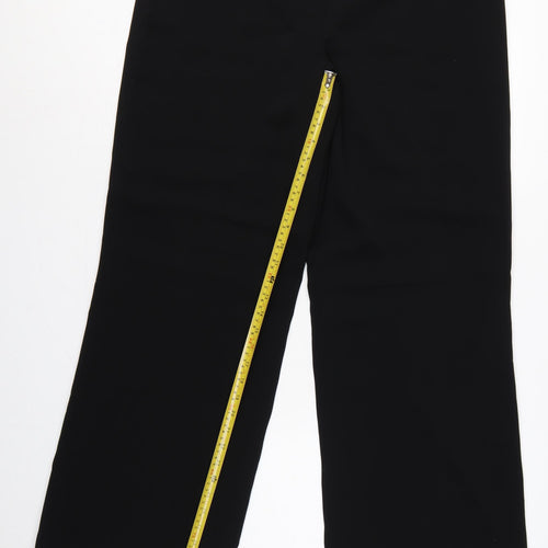 Artigiano Women Black UK 16 Wide-Leg Dress Trousers Lined