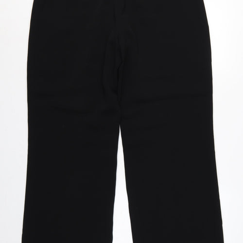 Artigiano Women Black UK 16 Wide-Leg Dress Trousers Lined