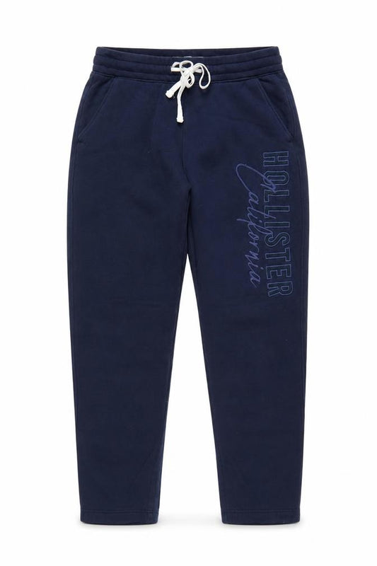 Hollister Men’s Navy Blue S Logo Tapered Jogger Sweatpants