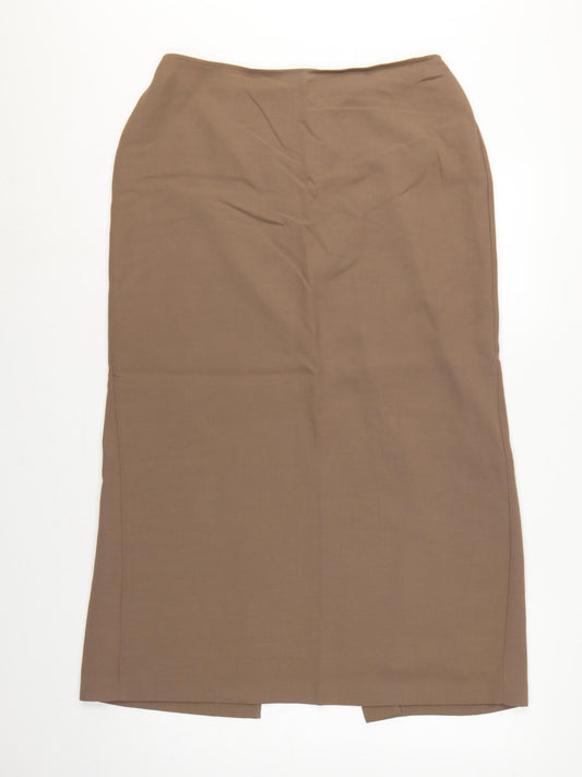 Marks and Spencer Women Brown UK 16 Long Pencil Skirt Lined Vintage