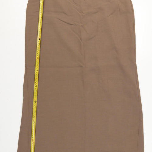 Marks and Spencer Women Brown UK 16 Long Pencil Skirt Lined Vintage