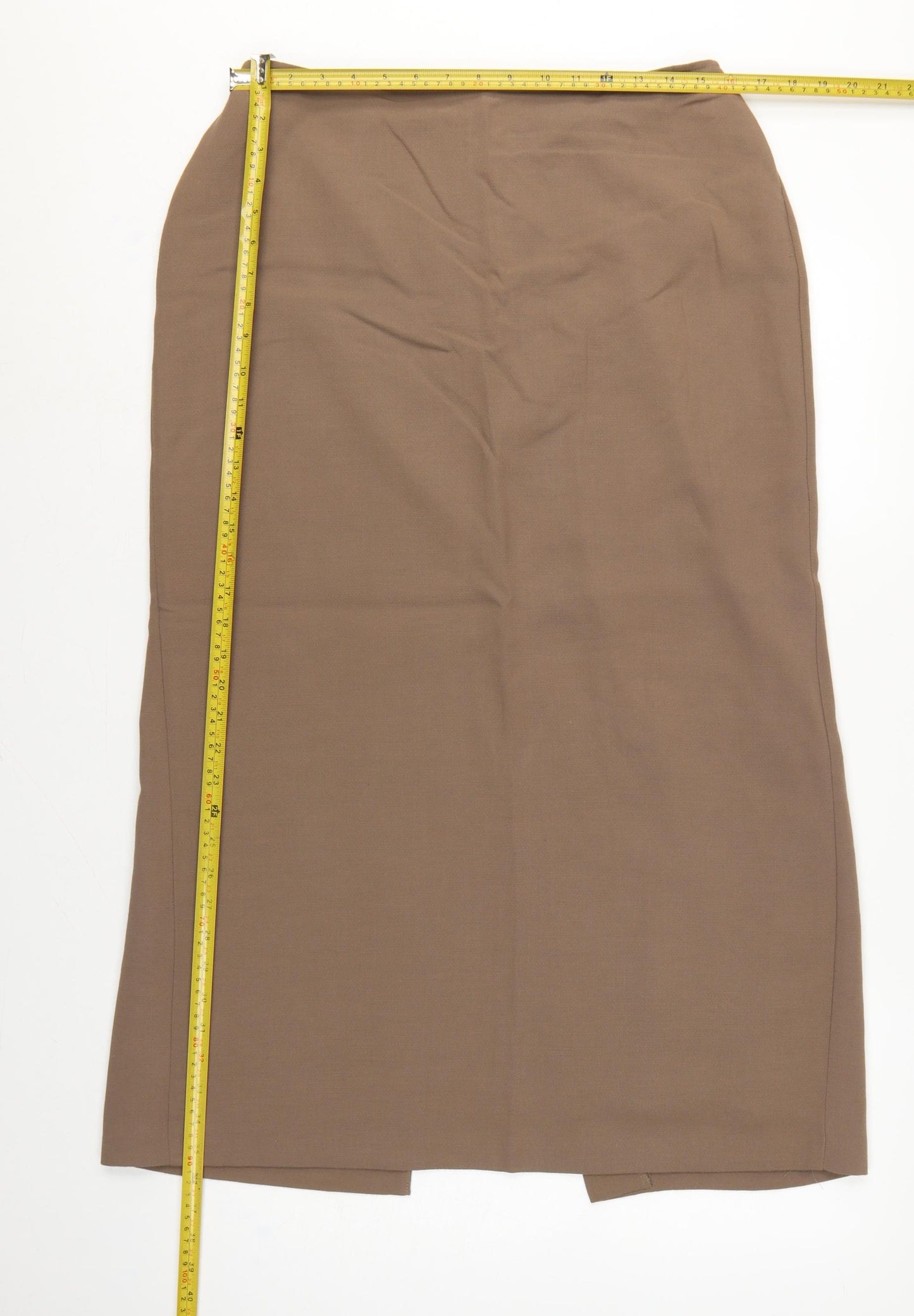 Marks and Spencer Women Brown UK 16 Long Pencil Skirt Lined Vintage