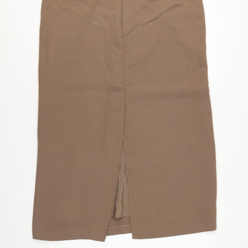 Marks and Spencer Women Brown UK 16 Long Pencil Skirt Lined Vintage
