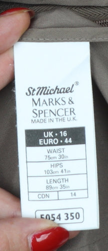 Marks and Spencer Women Brown UK 16 Long Pencil Skirt Lined Vintage