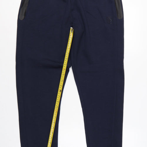 Next Men’s Blue M Long Leg Jogger Trousers Zip Pockets