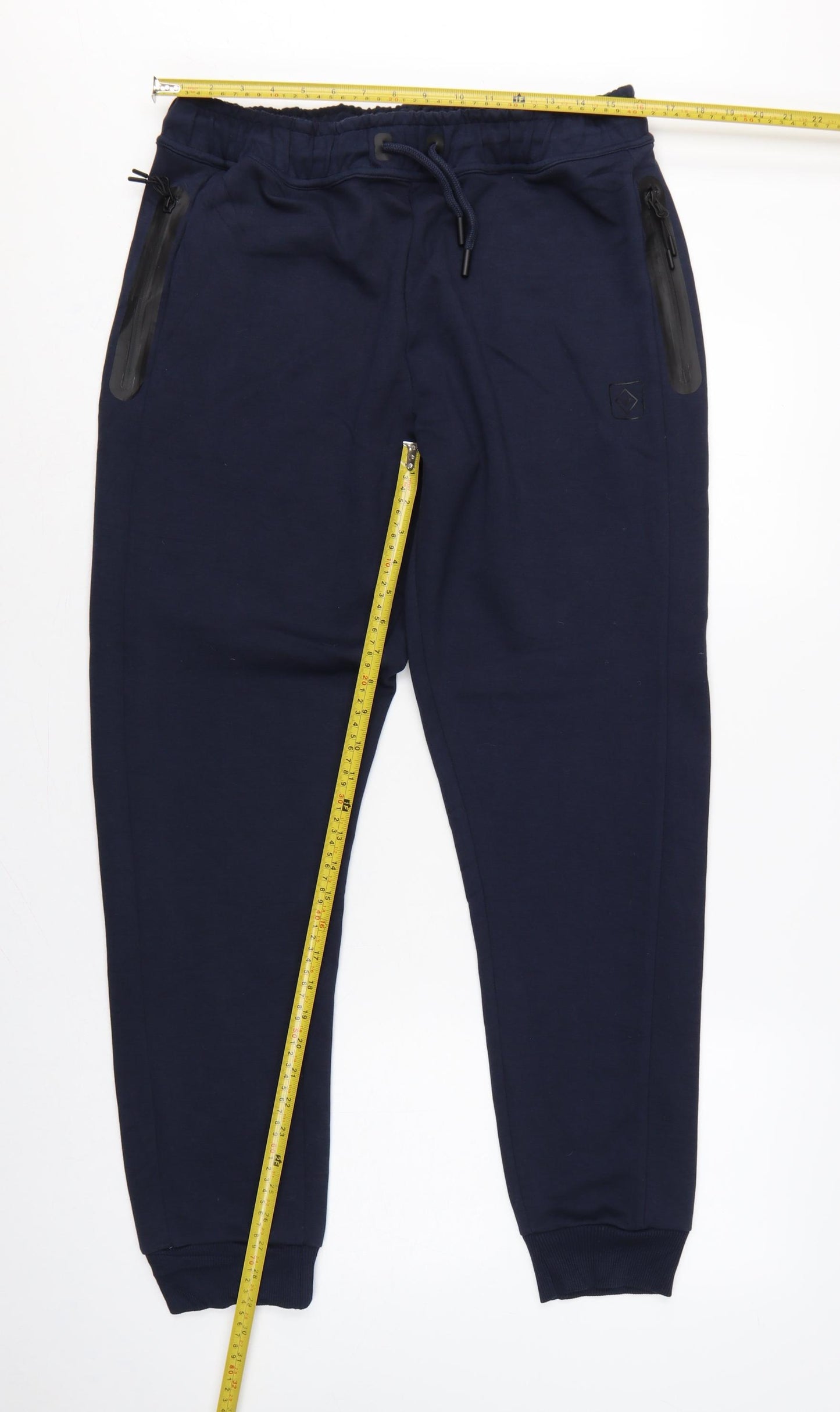 Next Men’s Blue M Long Leg Jogger Trousers Zip Pockets