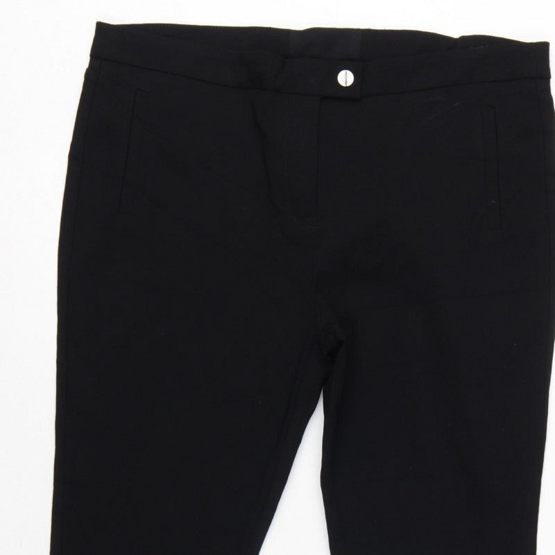 Dorothy Perkins Women Black UK 14 Slim Tapered Tailored Work Trousers
