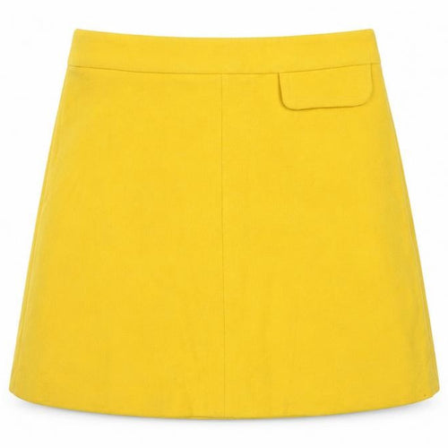 ASOS Women Yellow UK 16 A-Line High Rise Mini Skirt Lined