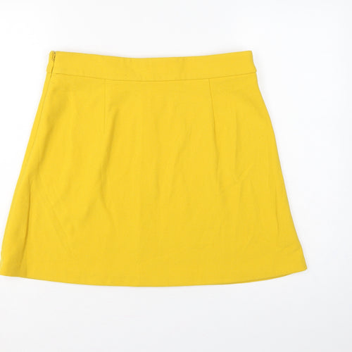 ASOS Women Yellow UK 16 A-Line High Rise Mini Skirt Lined
