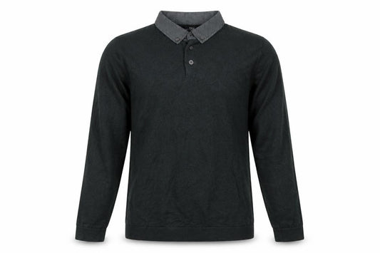 Next Men’s Green XS Henley Collared Cotton Knit Jumper Long Sleeve