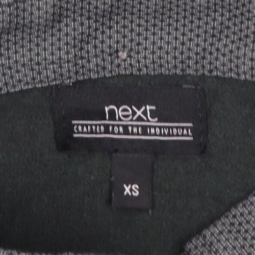 Next Men’s Green XS Henley Collared Cotton Knit Jumper Long Sleeve