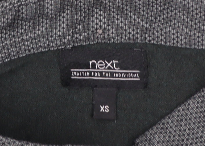 Next Men’s Green XS Henley Collared Cotton Knit Jumper Long Sleeve