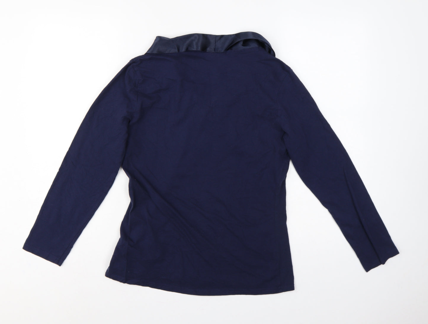 Temperley London Women’s Blue M Cotton Wrap V-Neck Long Sleeve Blouse