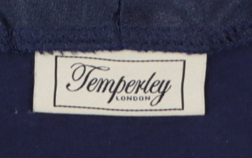 Temperley London Women’s Blue M Cotton Wrap V-Neck Long Sleeve Blouse
