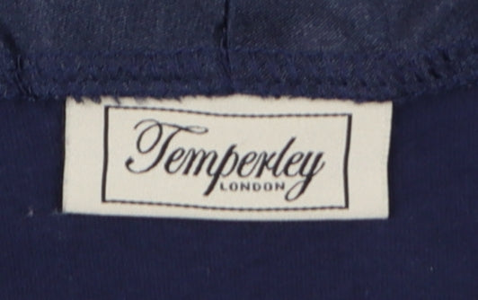 Temperley London Women’s Blue M Cotton Wrap V-Neck Long Sleeve Blouse