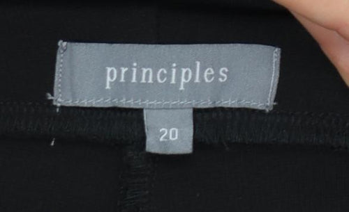Principles Women’s Black Size 20 Straight Leg Pull-On Trousers
