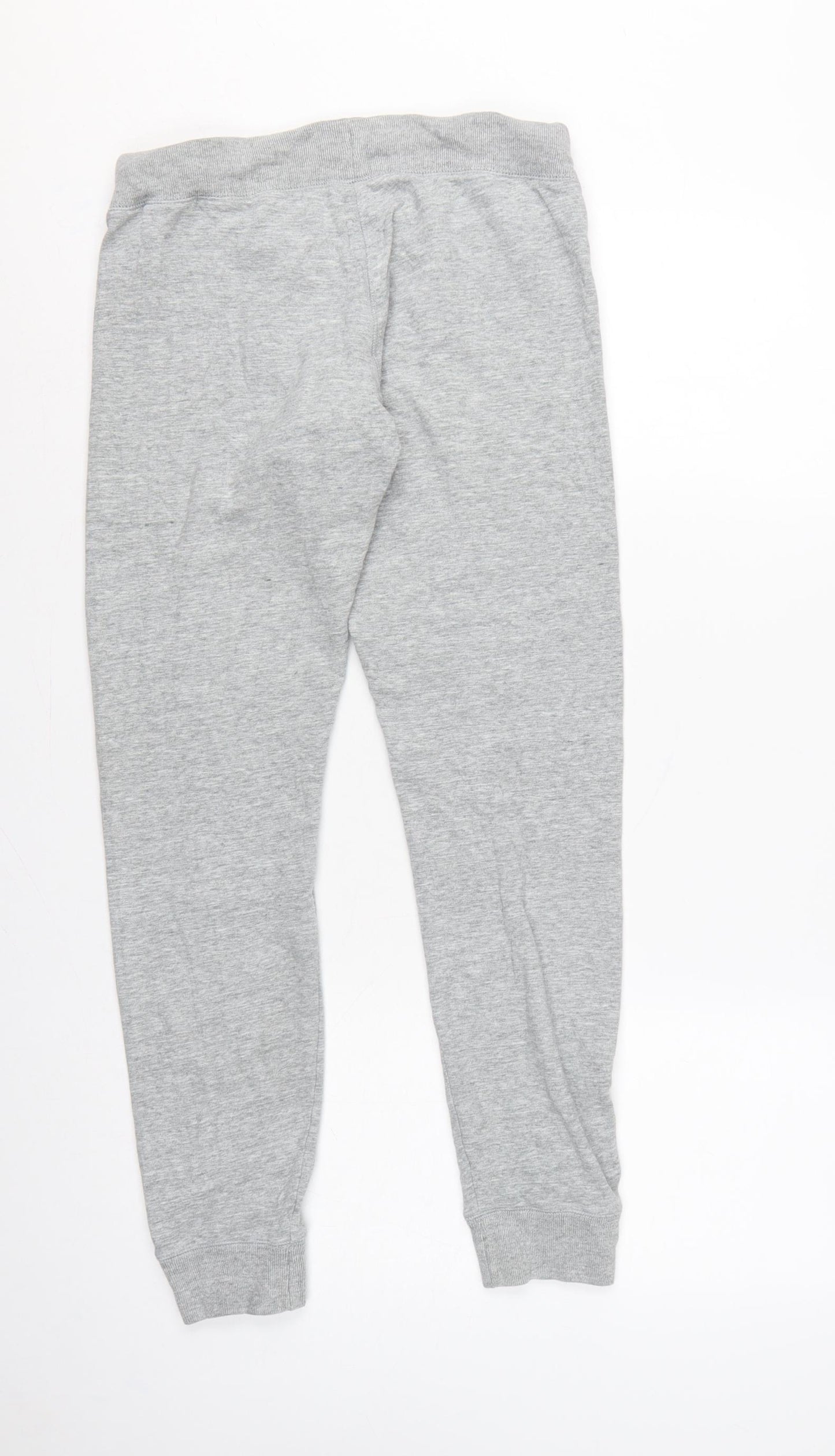 Jack Wills Women Grey UK 10 Logo Drawstring Cuffed Joggers