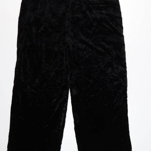 M&S Women’s Black Velvet Wide-Leg Dress Trousers UK 20 Regular
