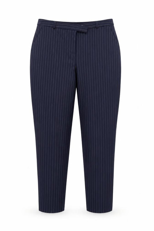 Topshop Women’s Blue Pinstripe Tailored Tapered Dress Trousers UK 12
