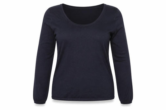 Per Una Women’s Navy Blue Size 14 Scoop Neck Balloon Sleeve Jumper