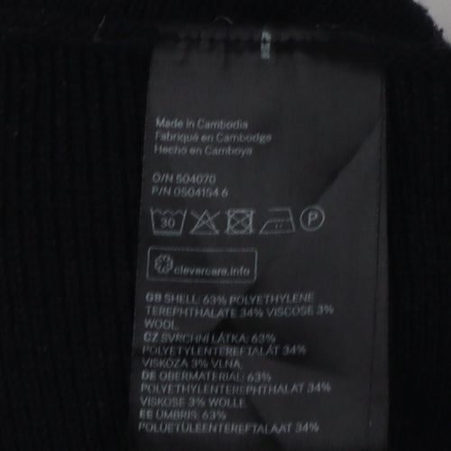 H&M Women Black L Relaxed Crew Neck 3/4 Sleeve Knit Jumper