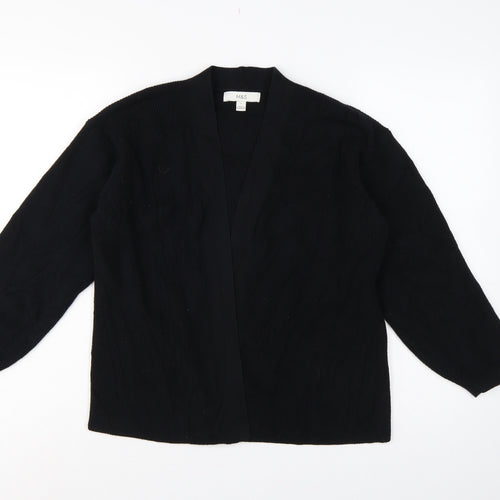 Marks and Spencer Women Black S Open Knit Balloon Sleeve Cardigan