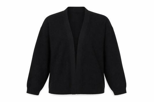 Marks and Spencer Women Black S Open Knit Balloon Sleeve Cardigan