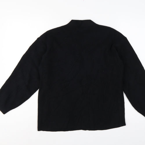 Marks and Spencer Women Black S Open Knit Balloon Sleeve Cardigan